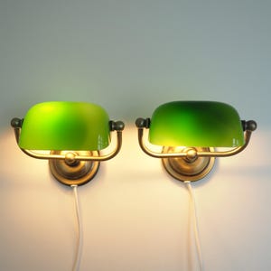 Fantastic set of green library wall lamp from company Aneta - Swedish design from the 1970s - 1980s