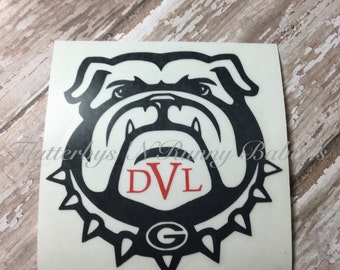 Dog decal car decal yeti decal dog monogram decal bulldog decal football decal college decal