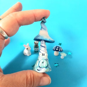 Frozen Wishes fairy house, with fairy garden accessories, a handmade and unique