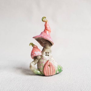 ombre fairy house, handmade pixie toadstool