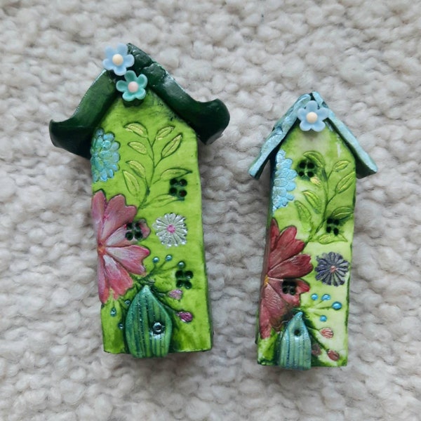 Miniature fairy house, two designs to choose from, hand painted flower design