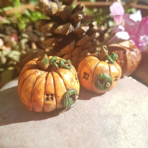 Handmade pumpkin fairy houses, unique fairycore decoration