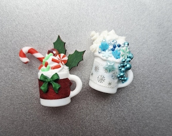 Festliche Miniatur Tasse, Tasse, Weihnachtsdeko,Puppenhaus Miniatur,