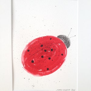 coccinella, illustrazione coccinella, arte coccinella, arte animale, acquerello coccinella, regalo neonato, arte vivaistica, regalo amante della coccinella, regalo festa della mamma