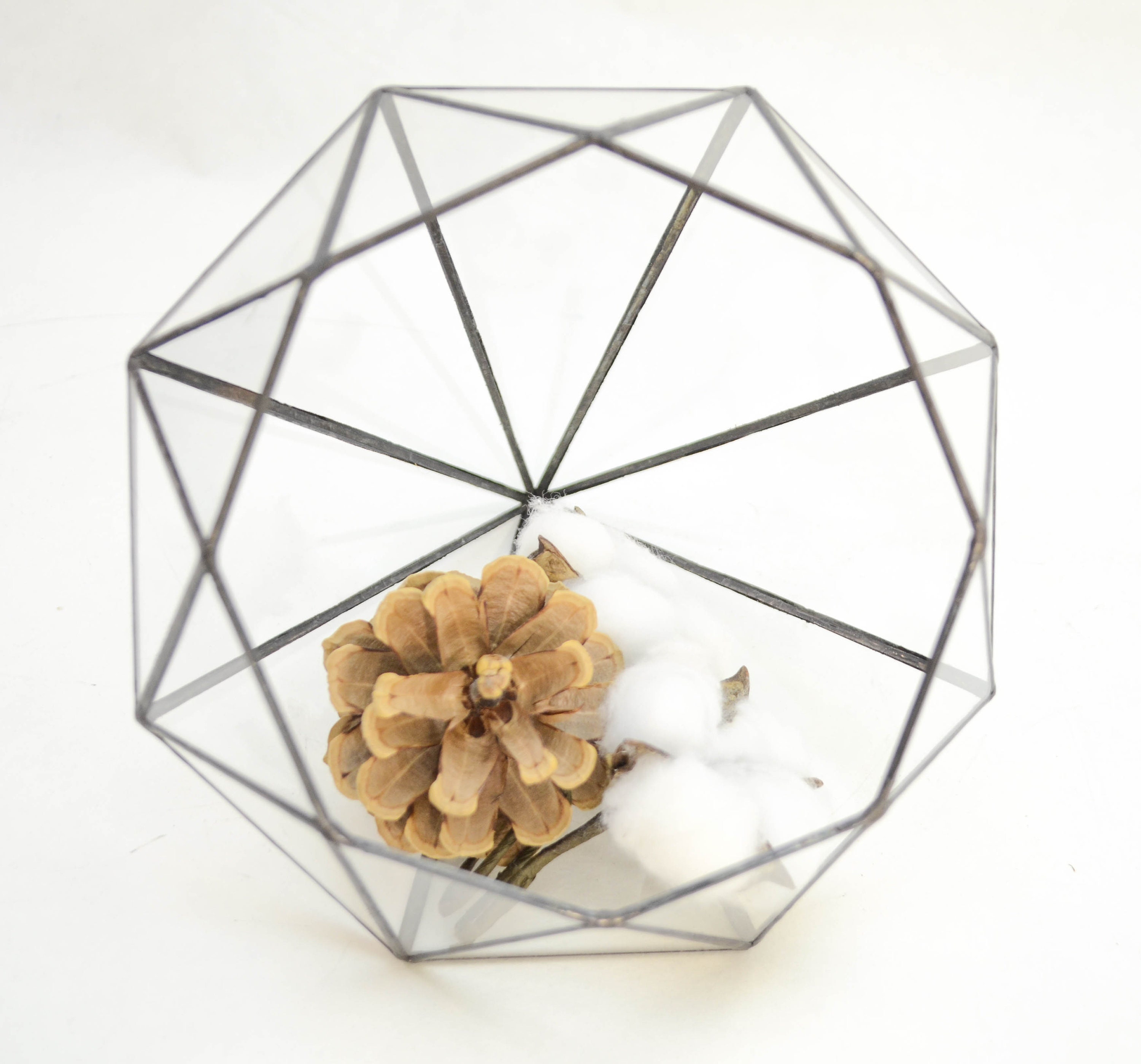 Stained glass terrarium Diamond with octagon opening 3 Etsy