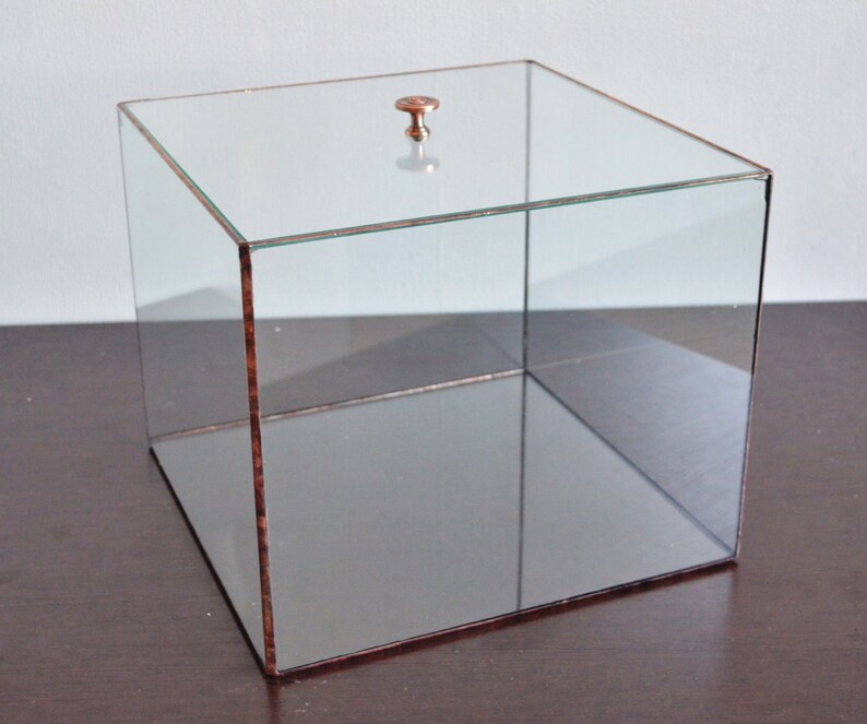 Glass box with lid many sizes / Geometric Glass Candle holder Etsy
