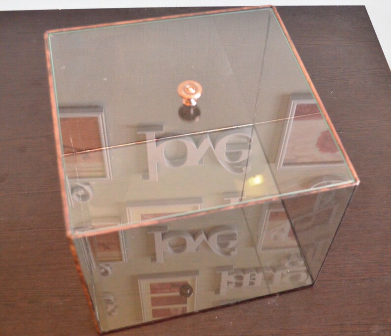 Glass box with lid many sizes / Geometric Glass Candle holder Etsy