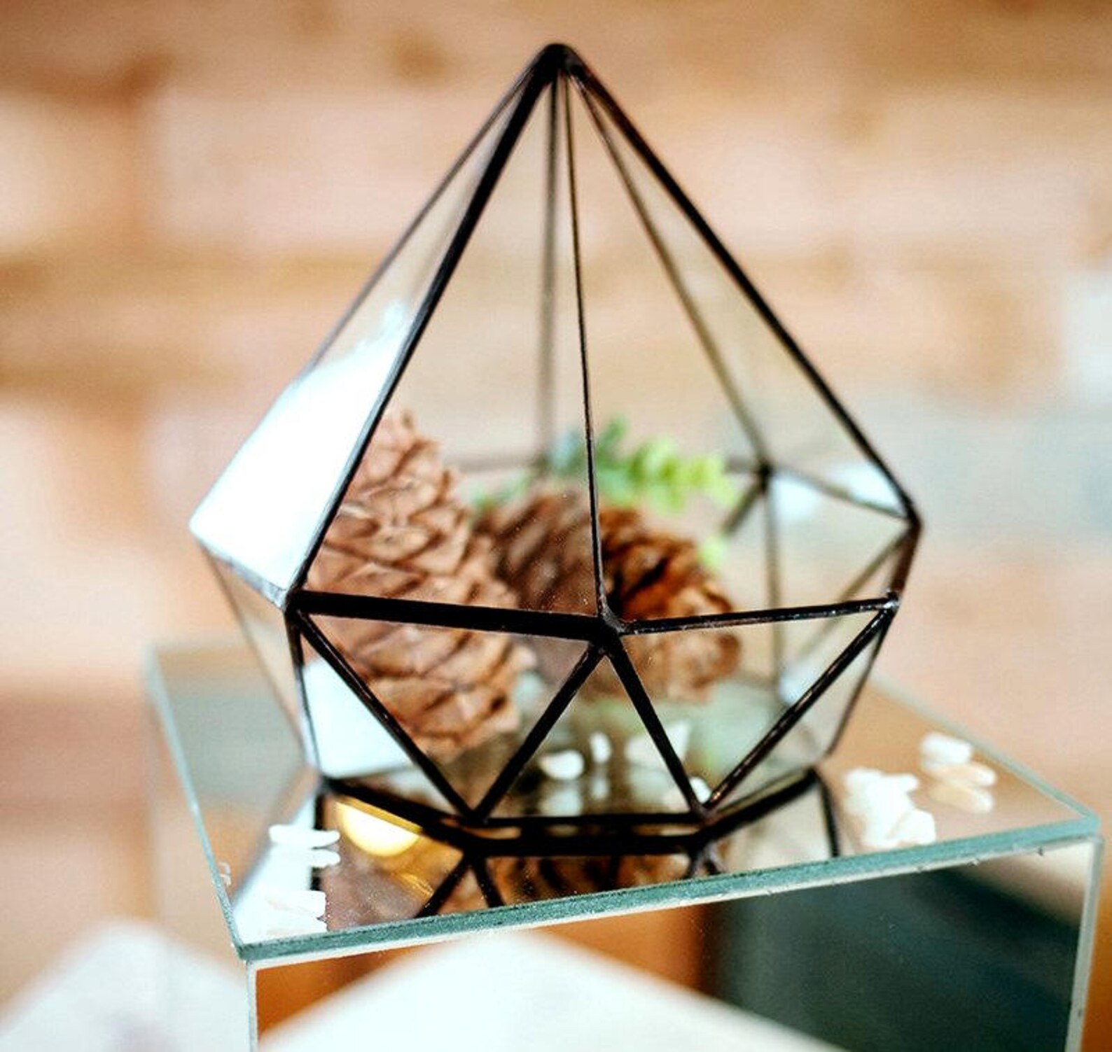 Stained glass terrarium Diamond 3 sizes. Stylish wedding and Etsy