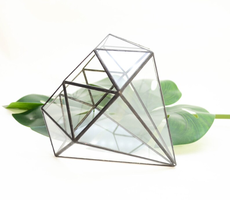Stained Glass Terrarium Diamond With Octagon Opening 3 Etsy