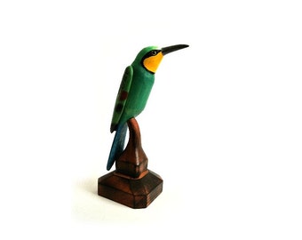 Wooden Bird - Madagascar bee-eater - Olive bee-eater Hand Carving