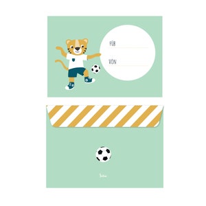 Julica Einladungskarten Kindergeburtstag Fußball Tiger 6er Set Bild 3