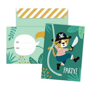 JulicaDesign Einladung Piratenparty | 6 Karten mit Umschlag | Piratengeburtstag
