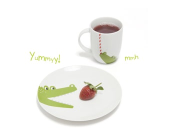 Julica Children's Tableware Set Porcelain / Crocodile