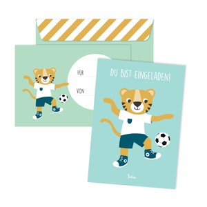 Julica Einladungskarten Kindergeburtstag - Fußball Tiger | 6er Set