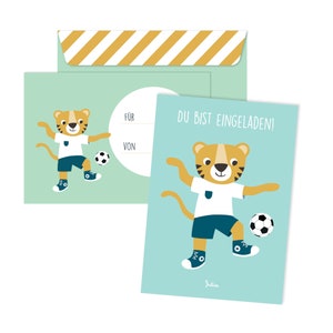 Julica Einladungskarten Kindergeburtstag Fußball Tiger 6er Set Bild 1