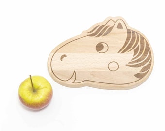 Breakfast board for children / motif horse / made of beech wood by Julica