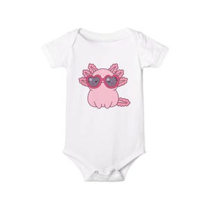 Uroczy dziecięcy kombinezon Axolotl - idealny na baby shower, urodziny, ujawnienie płci dziecka, prezent dla niemowlęcia, strój na lato, czas zabawy