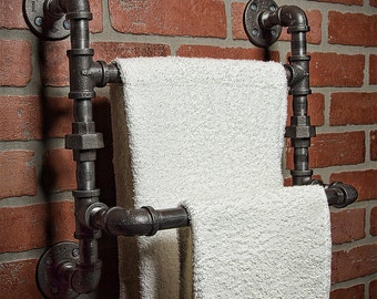 Industrial Bath Towel Rod - Bathroom Shelf - Home Decor - Industrial Shelf - Rustic Shelf - Industrial Decor - Towel Rack - FREE SHIPPING