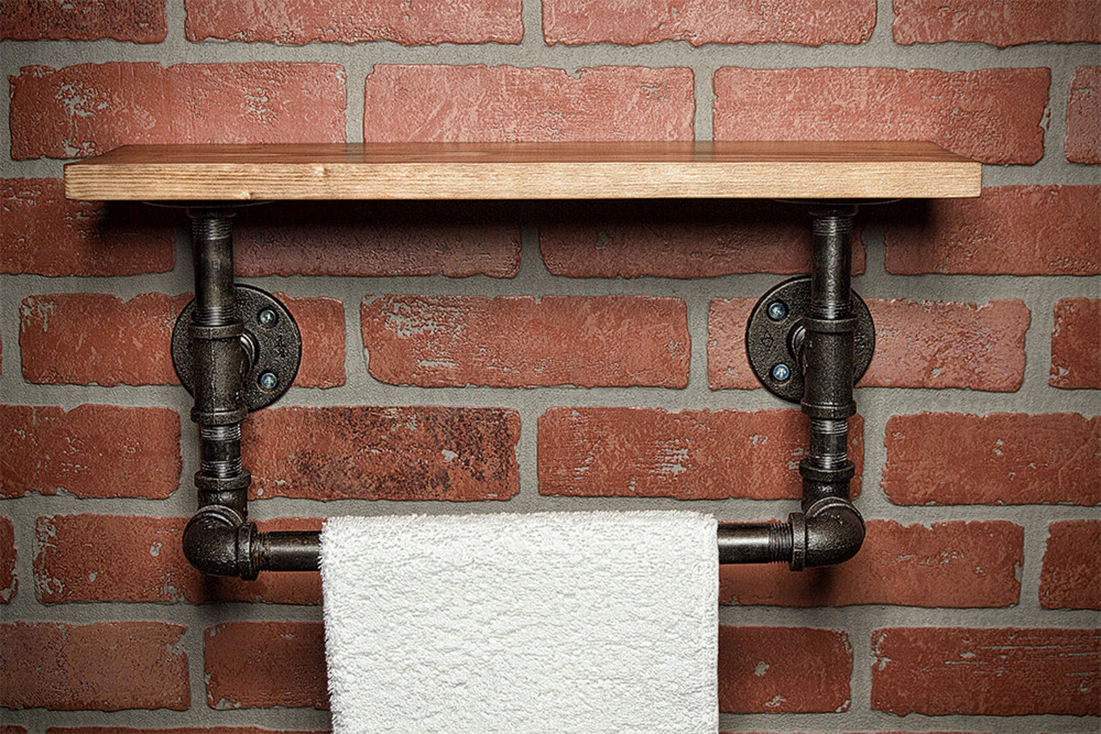 Industrial Bath Towel Rack Bathroom Shelf Home Decor Etsy