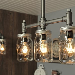 Industriële verlichting - Verlichting - Mason Jar Light - Steampunkverlichting - Barverlichting - Industriële kroonluchter - Plafondlamp - GRATIS VERZENDING