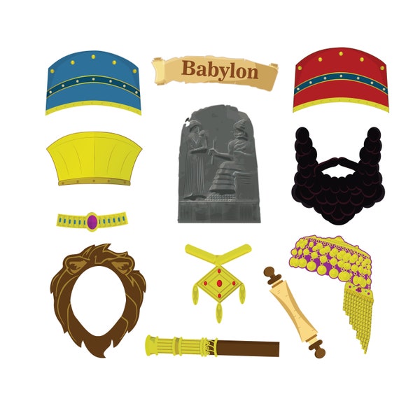 Babylon digital photo booth party props instan download