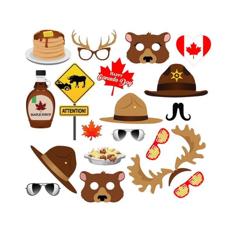 Canada Photo Booth Props Digital Instant Download Etsy