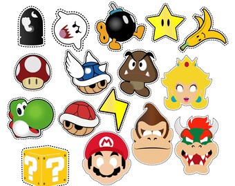 Gamers  digital photo booth party props instant download