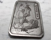 Vintage Pewter USA May Wine Weird Hippie Grunge Belt Buckle 70s 1974 Lobotomy Strange