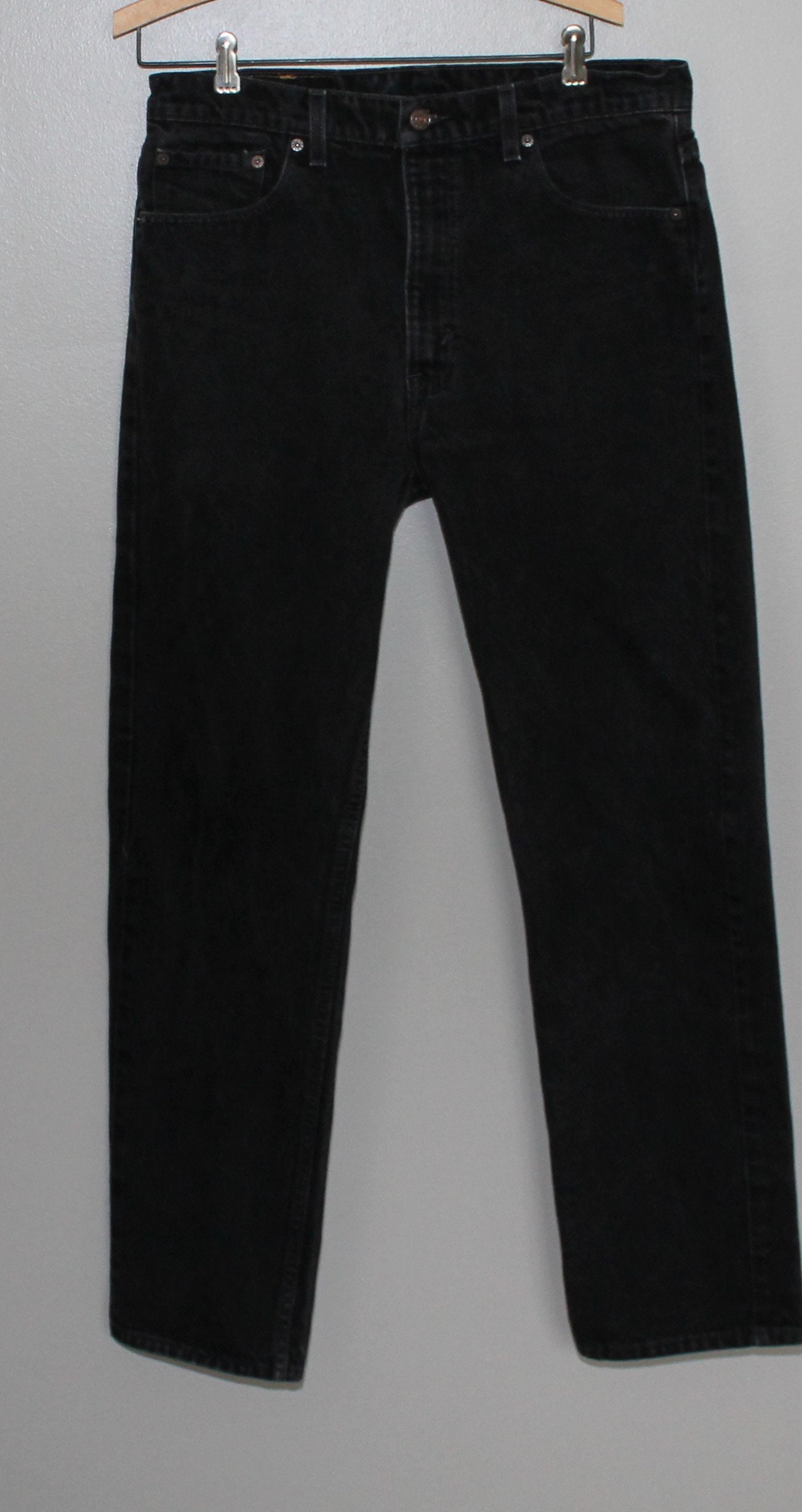 Vintage 80s 90s Black Rocker Levi's Jeans 35x32 Levis 505 Straight Leg Grunge USA Red Tag