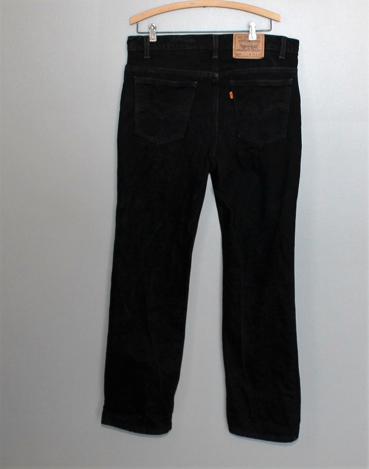 Vintage 80s 517 Orange Tag Levi's Jeans Black 38x32 Boot Cut Rocker Levis