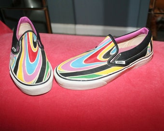 rainbow slip ons