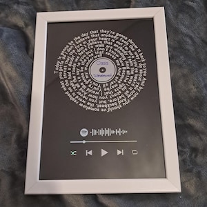 Quadro con testo della tua canzone preferita