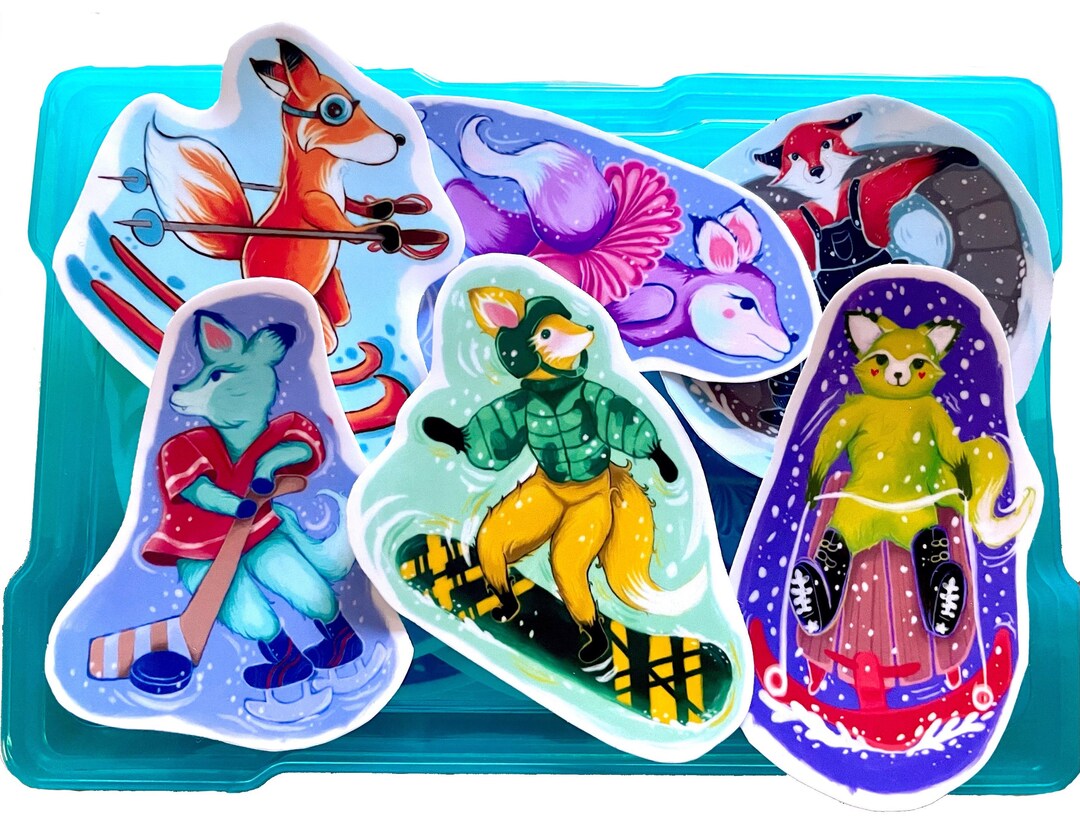 Winter Sport Fox’s| Fox Sticker Pack| Set of 6 Stickers Original ...