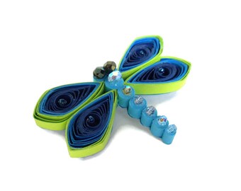 Dragonfly brooch - Unusual Pin - Quilling Dragonfly brooch - Quilled brooch - Dragonfly pin - Eco-friendly brooch - Paper quilling brooch