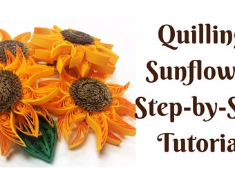 PDF Instruction for quilling sunflower, just a downloadable file, NO materials included.