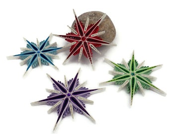 Star snowflake christmas ornament - Paper Quilling christmas decor , available in several colors, one single ornament