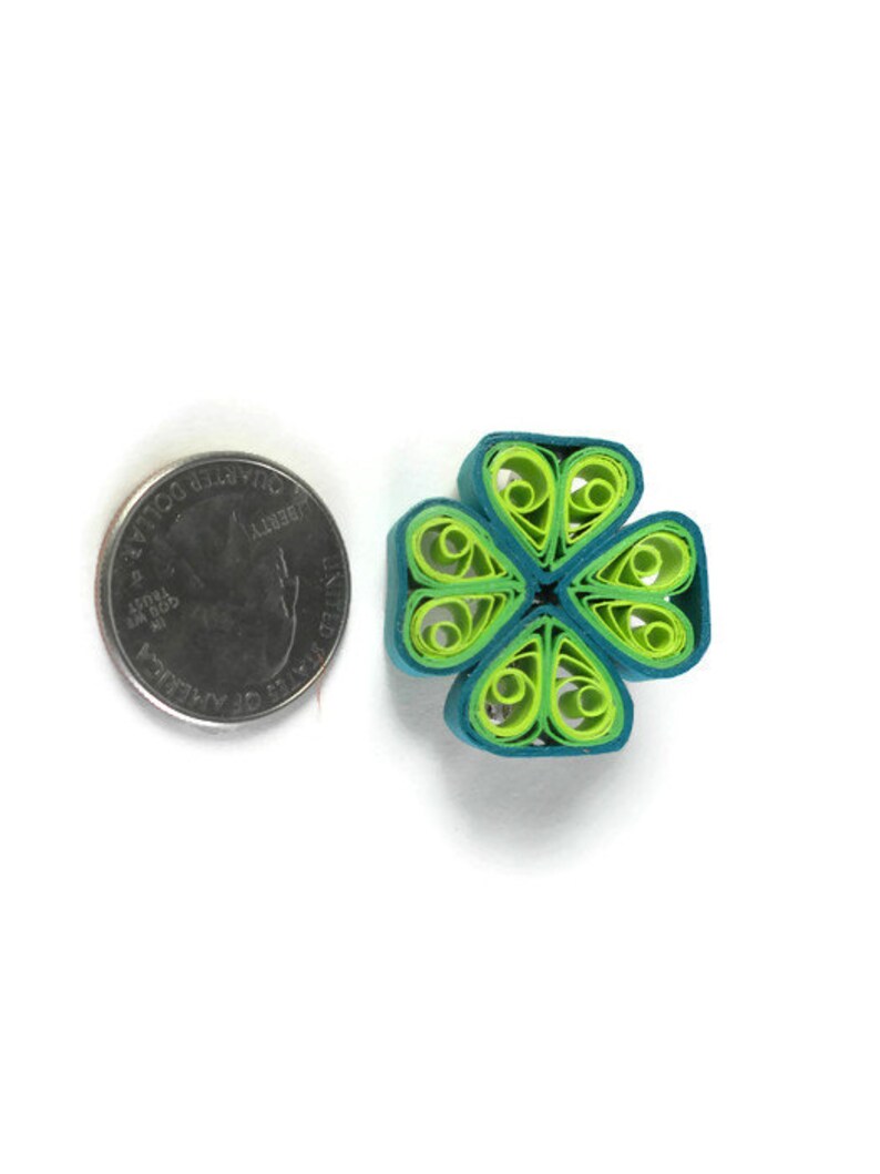 Quilling Clover Pin St Patricks Brooch Four Leaf Clover Etsy