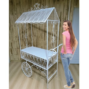 Ice Cream Cart, Candy Cart, BIG SIZE METAL Cart, Cart for Desserts, Cart for Candies, Big Size Candy Cart, 80&quot; tall ice cream Party Table