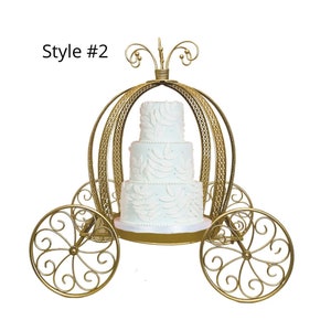 Giant Carriage Cake Stand, Big Size 25&quot; height, Beautiful Cinderella Pumpkin Coach, Centerpiece, Cinderella Wedding Decor