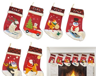 Moonmini Christmas Decoration Stocking Classic Festive Decor Christmas Stockings 3D Cute Cartoon Snowman Stocking