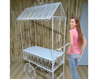 Ice Cream Cart, Candy Cart, BIG SIZE METAL Cart, Cart for Desserts, Cart for Candies, Big Size Candy Cart, 80" tall ice cream Party Table