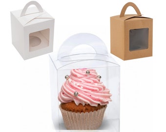 Set of 12 Cupcake boxes, Clear plastic boxes for cupcakes, special cupcake boxes