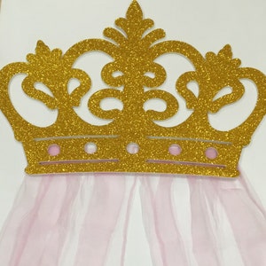Huge Gorgeous Crown Wall Decor with Sheers for your Little Princess, Bed Canopy with sheers, 2 different sizes