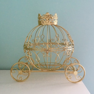 Carriage, Big Size 14.5" height, Beautiful Cinderella Pumpkin Coach Card Holder or Flower Centerpiece