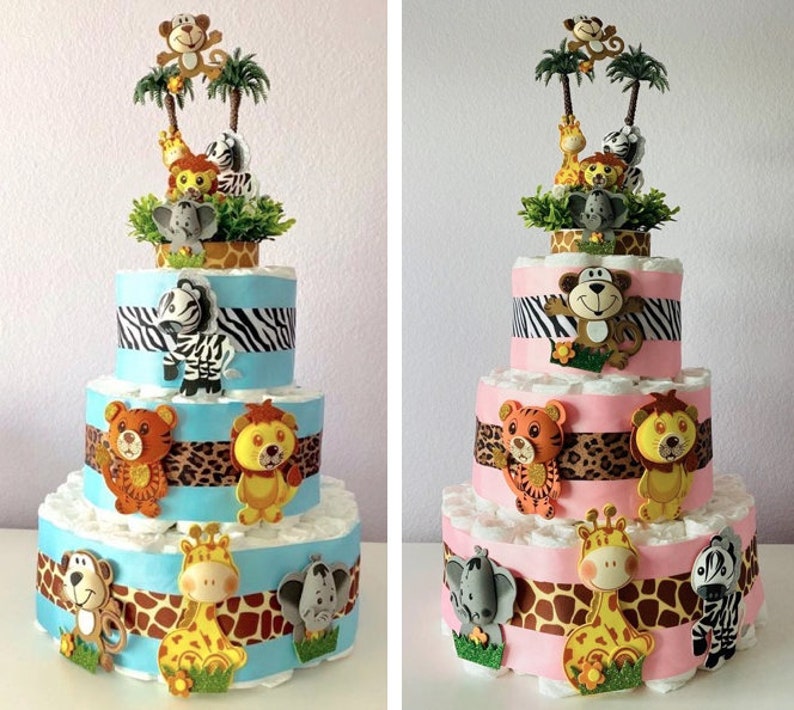 safari theme diaper cake