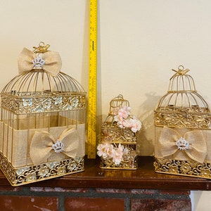 Bird Cage Card Holder, Money Box or Flower Centerpiece, 3 different sizes and any other colors are available image 3