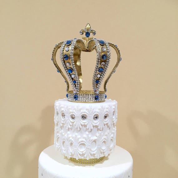 Décoration pour gâteau Bleu Royal Happy Birthday