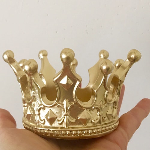 2.25" tall Gold Metal Crown CAKE TOPPER Princess Kids Birthday Party Decorations 