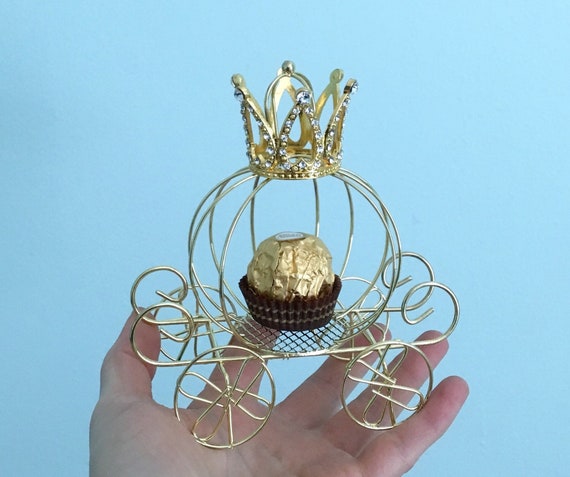 Use for Wedding  or Baby Shower Centerpiece Mini Gold Cinderella Carriages 