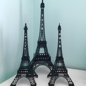 New* 6", 10" Metal Eiffel Tower 2023 Year Topper Personalized Eiffel Tower Floral Centerpiece Tower Decoration Paris Bridal Shower